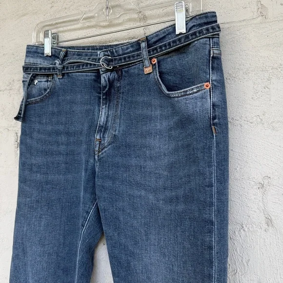 Tramarossa High Rise Belted Straight Leg Jeans Waist 27 - Picture 2 of 12
